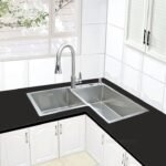Modern Sink Thickened Stainless Steel Corner Basin Kitchen Sinks Shaped Trough Double Large Sink